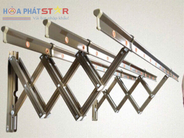 Giàn Phơi Gắn Tường Kéo Ngang Nhôm Tay Đôi ( HPXN-03 )