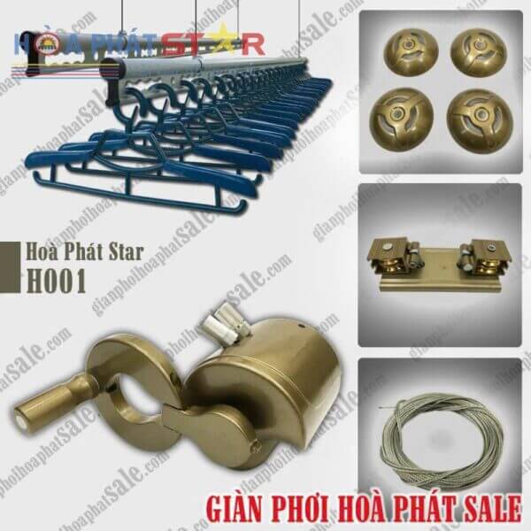 Giàn Phơi Gắn Trần Quay Tay Hòa Phát Star-HP01
