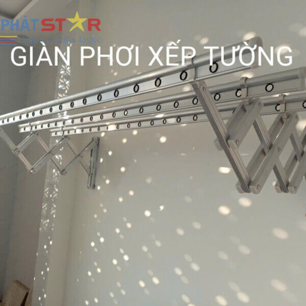 Giàn Phơi Gắn Tường Kéo Ngang Nhôm Tay Đôi ( HPXN-04 )