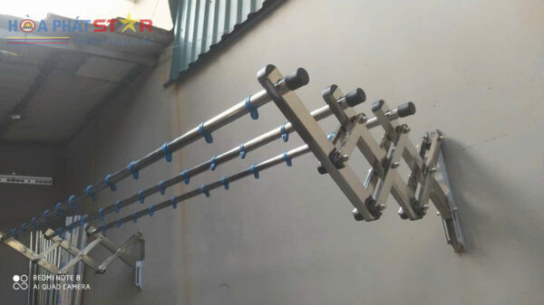 Giàn Phơi Gắn Tường Kéo Ngang Inox Tay Đôi ( HPXN-01 )