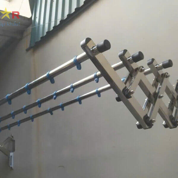 Giàn Phơi Gắn Tường Kéo Ngang Inox Tay Đôi ( HPXN-01 )
