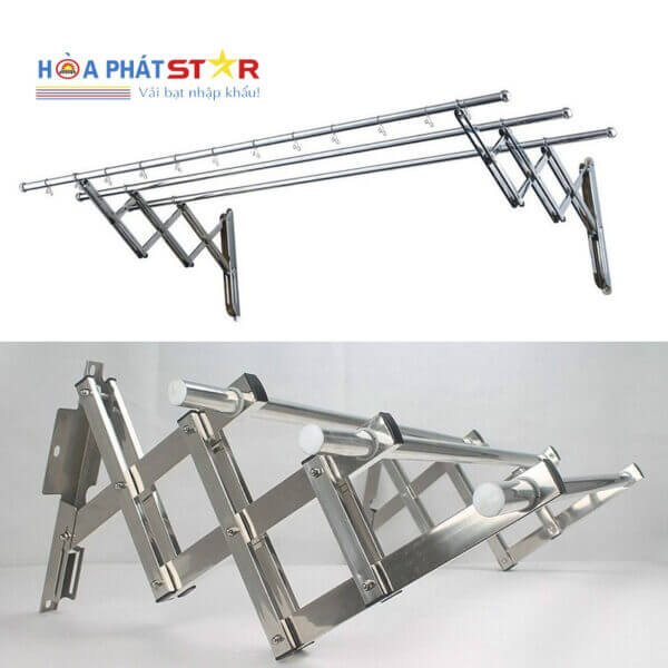 Giàn Phơi Gắn Tường Inox Tay Đôi ( HPXN 09 )