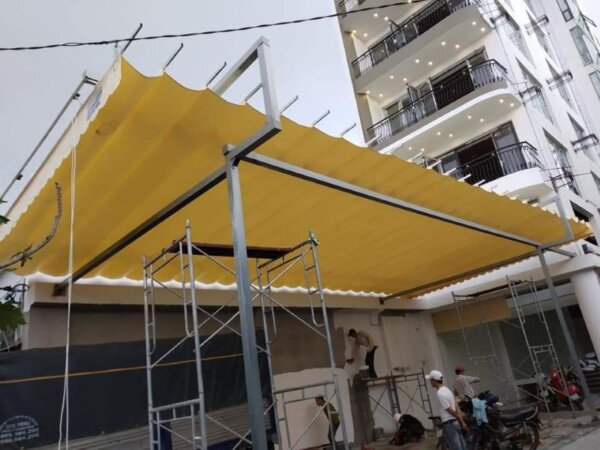 Cách làm ròng rọc kéo bạt ngoài trời
